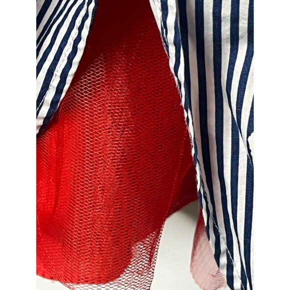 Trixxi Red Floral Fit & Flare Mini Sundress M Boho Stripe Hem Summer Casual - Picture 7 of 14